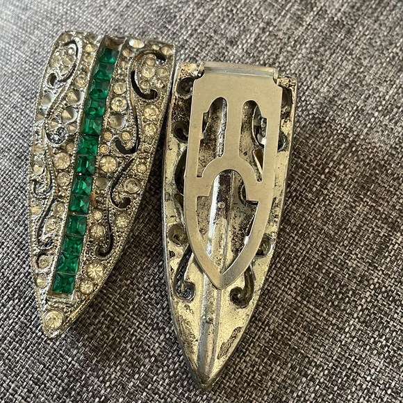 Vintage Art Deco French Paste Dress Clip